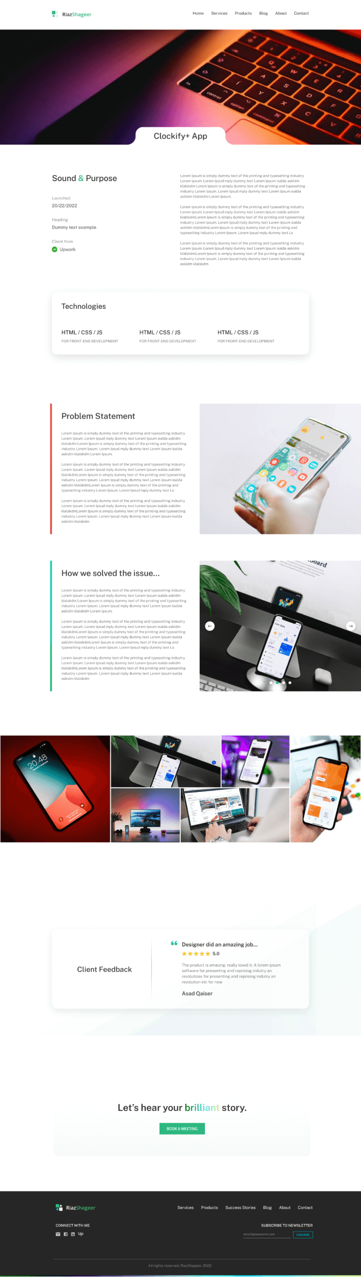 Customer Success Story - Landing page design