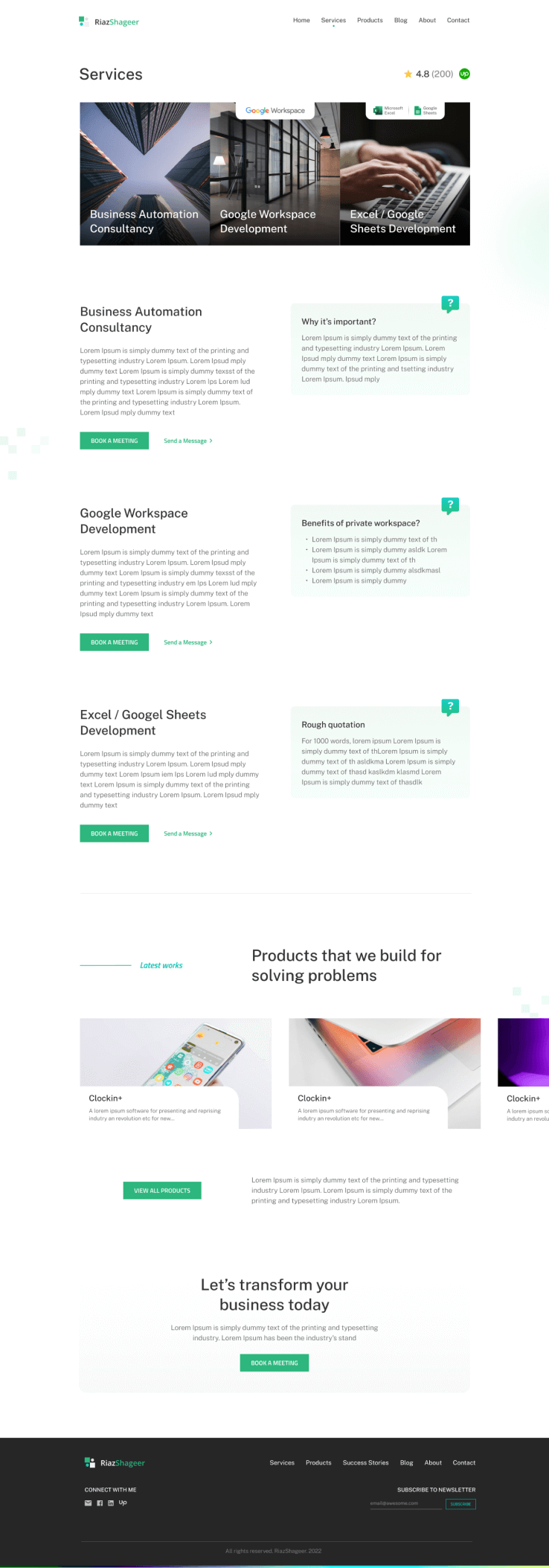 Services page web design done by Techriv owner